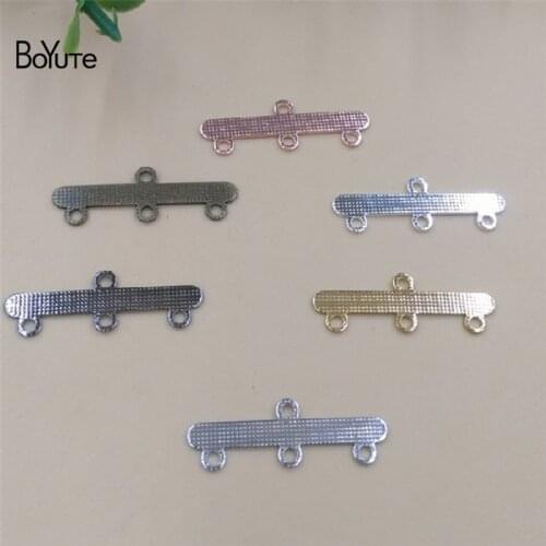 BoYuTe Wholesale (100 Pieces/Lot) 4 Colors 22MM Metal Brass Jewelry Connector with 4 Loops Diy Accessories Parts