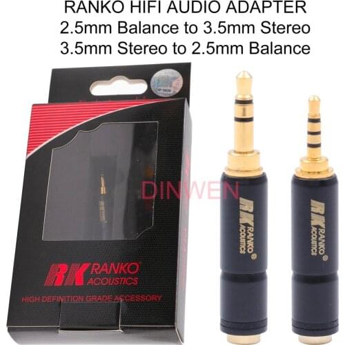 RANKO 2.5mm Balance to 3.5mm Stereo Adapter Connector Headphone Plug Converter for Hifi Audio Mobile Phone MP3 MP4 Music Player