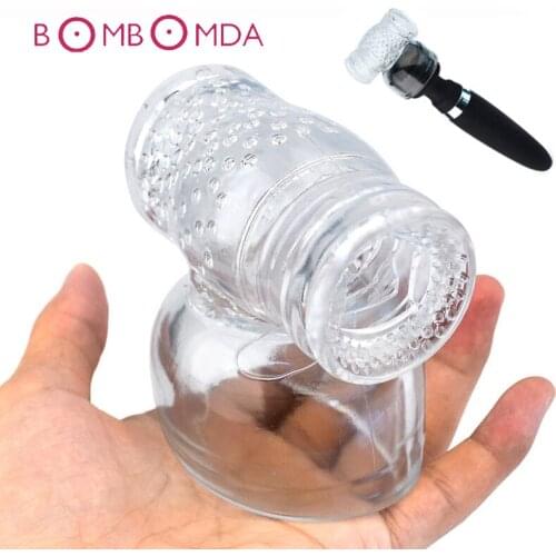 Transparent Big AV Wand Headgear Vibrators Caps For Male Sex Toys Magic Stick Head Accessories Body Massage Adult Sex Products
