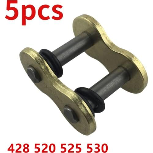 5pcs Chain Lock, Chain Joint, Gold Oil Seal Chain Buckle Motorcycle Chain Buckle 428 520 525 530 Chain Buckle