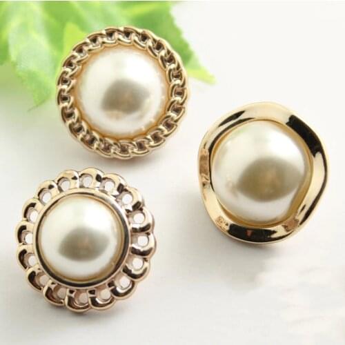 10pcs/lot Gold Pearl Sewing Buttons for for Clothing Accessories Fit Sewing Scrapbooking Garment DIY Manualidades Decoration
