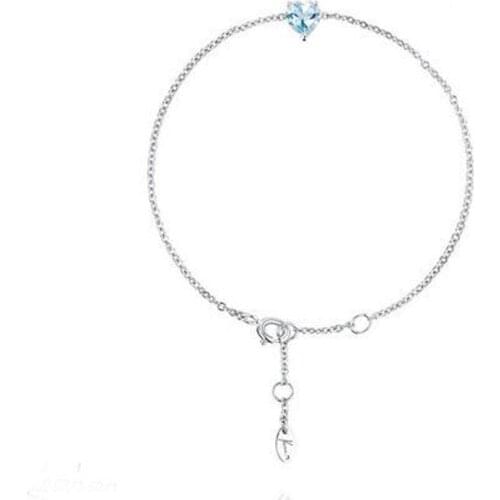 SOELLE Fashion Real 925 Sterling Silver Simple Love Heart Zricon Chain Bracelet Women Luxury Brand Fine Party Jewelry Gift