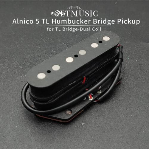 TL Humbucker Bridge Pickup Dual Layer Dual Coil Alnico 5 Pickup 6 String Open Styple Fiber Bobbin Magnet Black