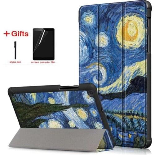 Slim Magnetic PU Leather Case for Samsung Galaxy Tab A 8.0 2019 SM-T290 T295 T297 8.0 inch protective skin tablet case+film+pen