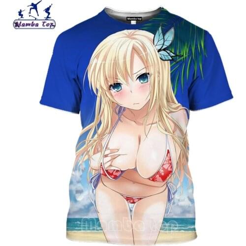 Mamba top 3D Anime Beach Beautiful Girl T-Shirt Ocean Mermaid Shirt Cartoon Kawaii Bikini Loli Yujie T-shirt Animal Mens Shirt