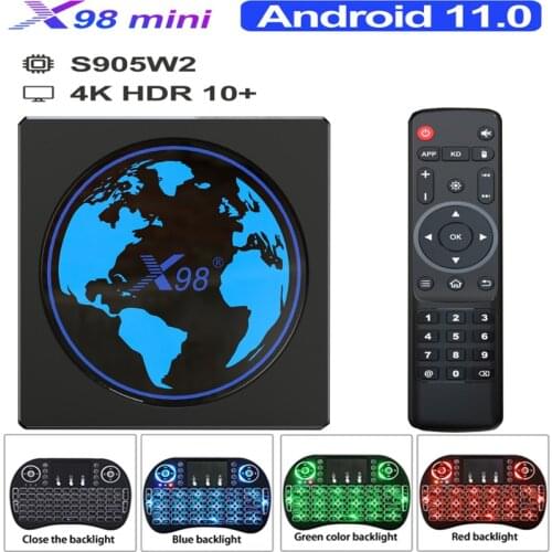 2021 nieuwste X98 mini Amlogic S905W2 Android 11 TV box ondersteunt AV1 dual Wifi mediaspeler 2G 16G 4GB 32Gb 64Gb set-top box