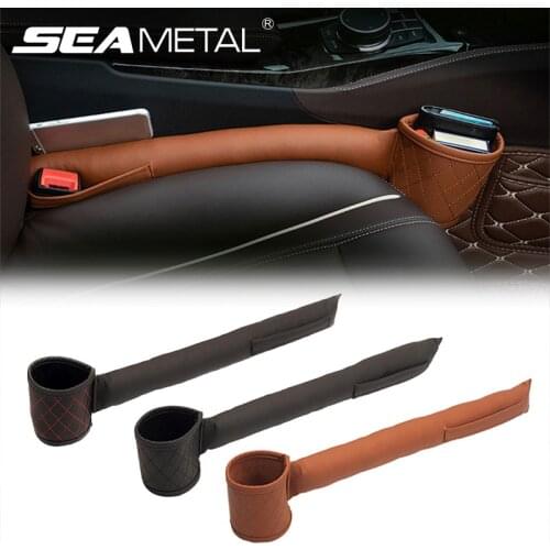 Universal Car Seat Gap Filler Pad Waterproof PU Leather Seat Crevice Stop Pad Cup Holder/Ashtray Holder Trash Can Auto Organizer