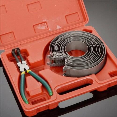 62-140mm Piston Ring Compressor Motorcycle Cylinder Installation Clamp With Case Collars Universal Replacement Repair Tool Kit