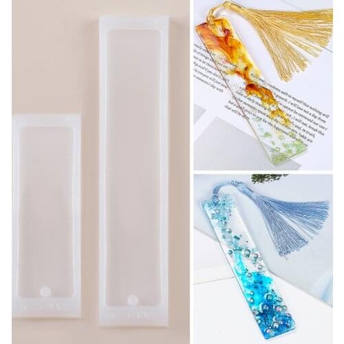 1PC Rectangle Silicone Bookmark Mold DIY Bookmark Mould Making Epoxy Resin Jewelry DIY Craft Silicone Transparent Mold