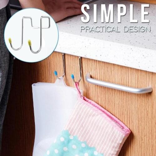 1Pcs High Quality Steel Double S Shape Storage Purse And Hook Kitchen Door Organizer Accessories For Bathroom Wall