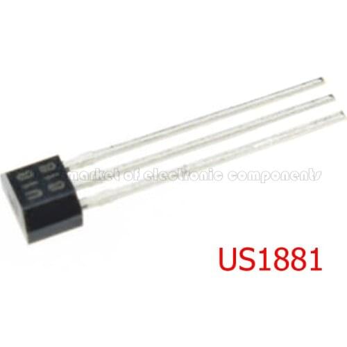 10PCS US1881 TO-92 OH188 1881 U18 TO92 Hall Effect Sensor Magnetic Detector Hall Sensor Motor