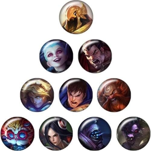 Game Characters&symbol 10pcs mixed 12mm/16mm/18mm/25mm Round photo glass cabochon demo flat back Making findings