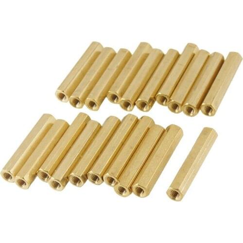 20 pieces M3 x 26 mm hexagon brass female thread Screws PCB Spacer Spacer support