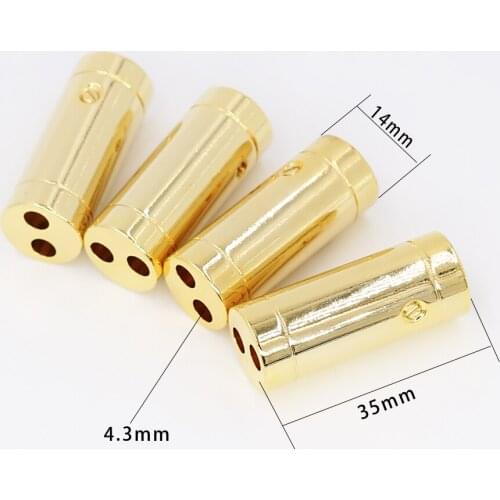 4 pcs Gold Plated Speaker Cable Audio Cable Wire Pants Boots Y splitter 1 to 2 Cable Pants