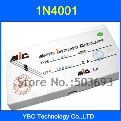 50pcs/lot IN4001 1N4001 4001 Rectifier Diode