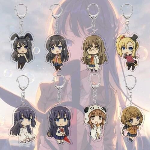 Seishun Buta Yarou Wa Bunny Girl Senpai No Yume Keychain Cute Double Sided Key Chain Pendant Acrylic