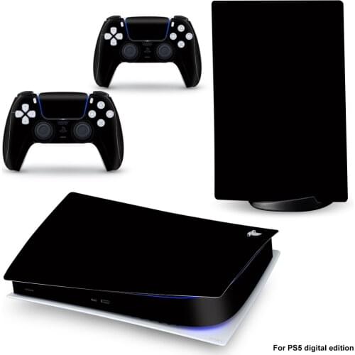 Black Style PS5 Digital Edition Skin Sticker for Playstation 5 Console & 2 Controllers Decal Vinyl Protective Skins 1