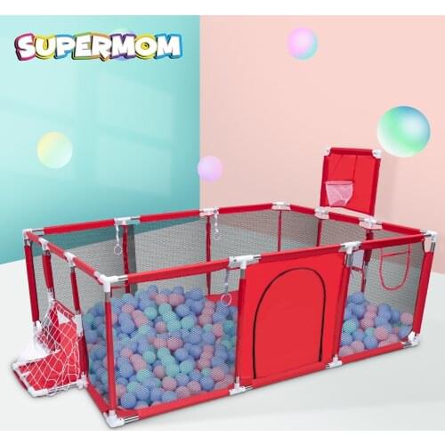 Baby PlayPen Portable Pool Balls Fencing For Children Folding Child Safety Fence Barriers Newborn Travel Basketball Hoop