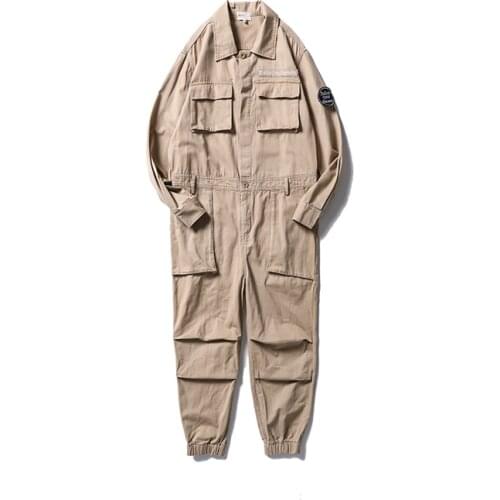 2021 New Mens multi pockets cargo joggers jumpuists Loose patches hip hop jogger pants Coveralls Working clothing overalls