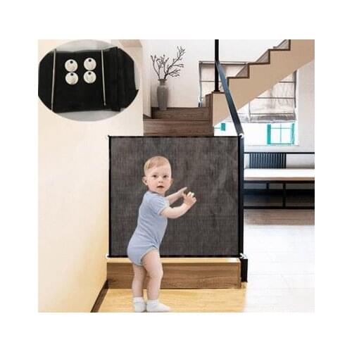 Dog Gate The Ingenious Mesh Magic Pet Gate Portable Folding Safe Guard Install Pet Dog Baby Safety Fences