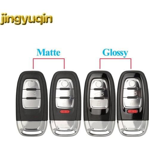 Jingyuqin Remote Key Shell Case Fob For Audi A4l A3 A4 A5 A6 A8 Quattro Q5 Q7 A6 A8 3/4 Buttons Car Key Replacement