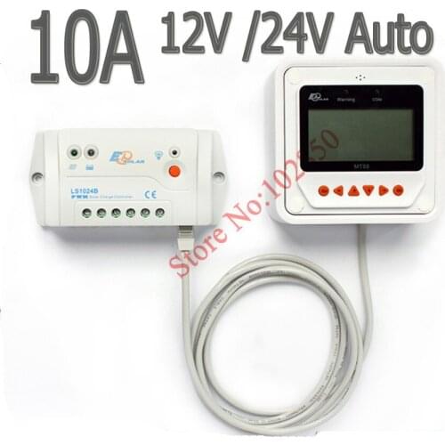 10A 12V 24V LS1024B Landstar Solar Charge Controller with MT50 remote meter LCD Display,Free shipping