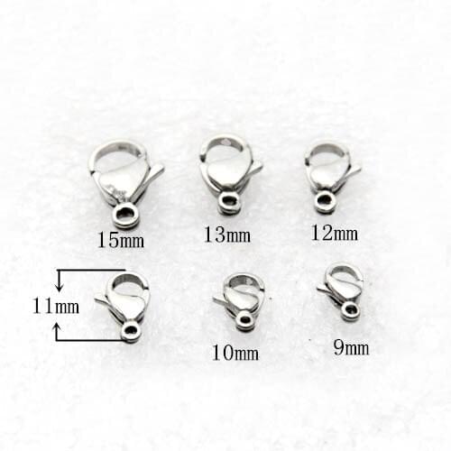 Stainless Steel 316L Lobster Claw Clasps Fastener Hook Connectors Accessories For Fashion DIY Bracelet Necklace Making