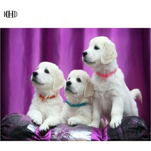 MHD Diamond embroidery three animal Rhinestones Full round Drill Mosaic Kit 5D DIY Diamond Painting Cross Stitch dogs icon