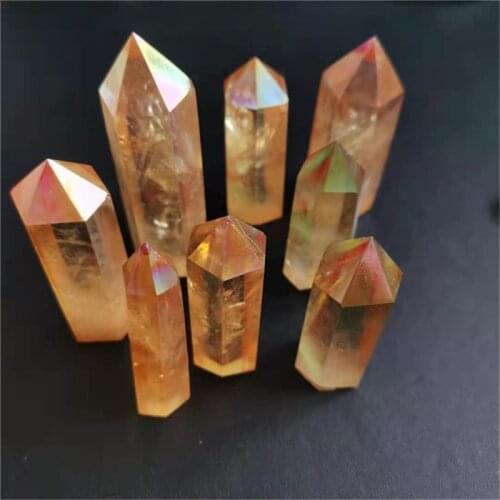 Natural crystals aura clear quartz wand point tower healing stones for home decoration
