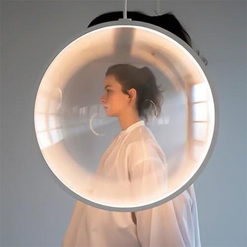 Nordic Modern Circle Convex Mirror Pendant Lights Dining Room Bar Living Room Floor Pendant Lamps Bedroom Acrylic Deco Fixtures