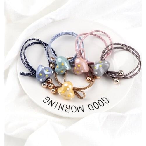 New Cute Dot Heart-Shaped Princess Headwear Women Kids Elastic Hair Bands Korean Cartoon Rubber Band Sweet Girl Hair Accessories