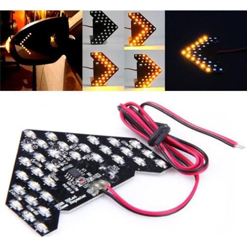 New 33SMD LED Low Consumption High Bright Ultra Long Lifespan Fashion Arrows Panel Car Side Mirror Turn Signal Light 12V#265758