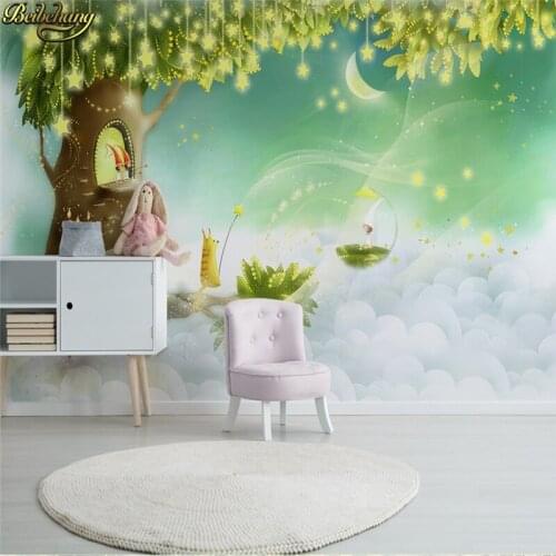 Beibehang Custom Dream Tree House Photo mural Wallpapers Mural wall paper Living Room wallpaper for kids room Cartoon background