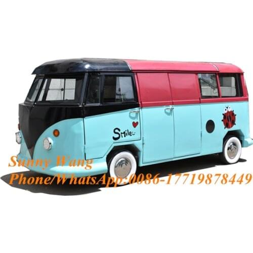 4.32 m length mobile ice cream food cart hot dog street fast food vintage vending truck for EU market