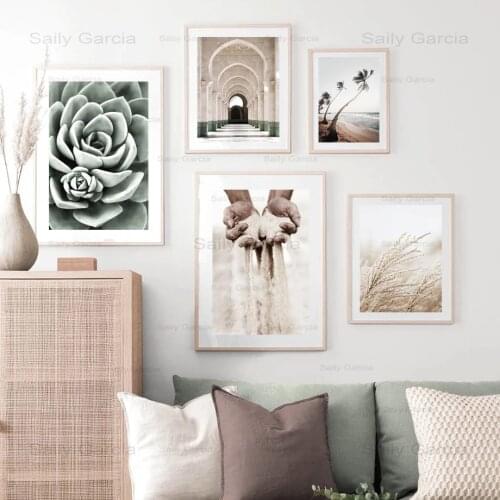 Desert Natural Landscape Poster Animal Camel Gate Plant Beach Canvas Painting Art Print Picture Wallpaper Decoration Home