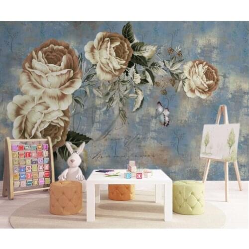 Bacaz Custom 3D wallpaper flower, rose flower watercolor murals for living room bedroom sofa background home decor wallpaper