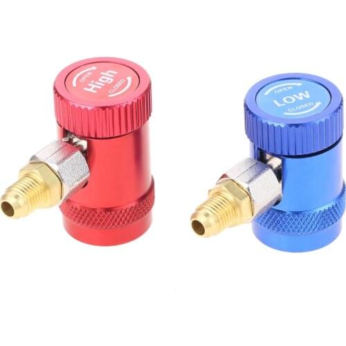 Yetaha R1234yf High Low Side Manual Quick Coupler Connector Air-conditioning M12mm-Male x 1/4'' SAE Male Adapters Brass