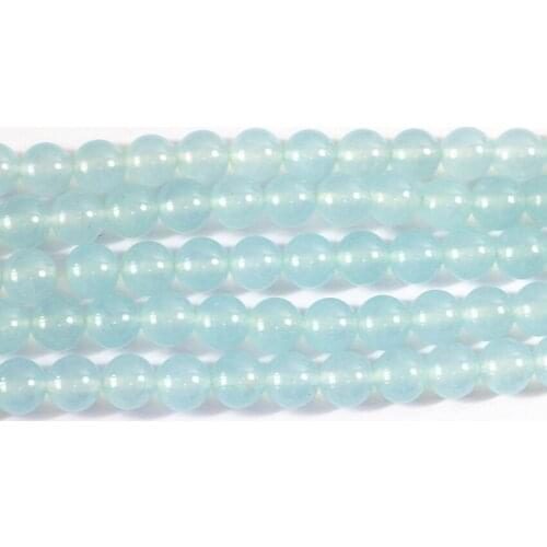 Light blue natural stone chalcedony jades beads round loose beads 4 6 8 10 12mm wholesale price gift jewelry making 15inch B28