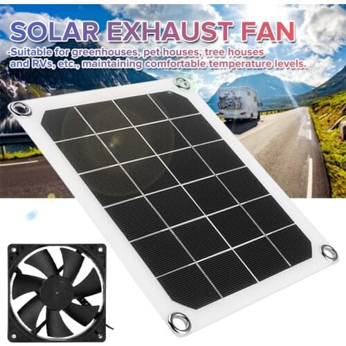 5V10W 6 Inch Solar Exhaust Fan Portable Exhaust Fan Mini Fan Powered by Solar Panel Outdoor Solar Power Extractor RV Accessories