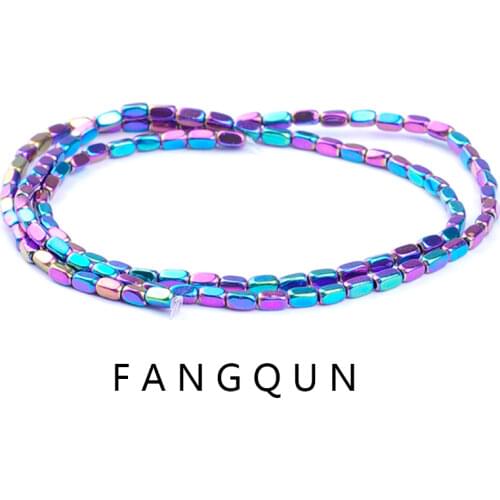 5colors 2*2*4mm Natural Stone Bright Matt Hematite Beads Square shape beads for DIY Necklace Bracelet Jewelry Making Accessories