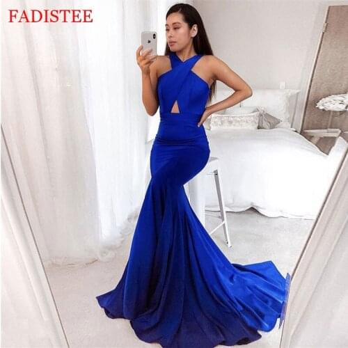 New Style Satin Mermaid Prom Dresses Vestido Novia Robe De Soiree Simple платье на выпускнойe Vestidos De Fiesta Sweep Train