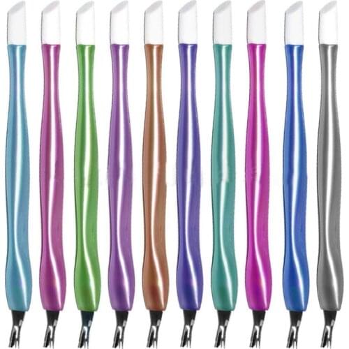 10 pcs/lot mix colour cuticle pusher Dead Skin Fork Trimmer Peeling Knife Cuticle Remover Nail Art Tool Manicure Nail Tool