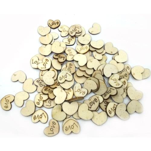 100pcs Natural Marquise Wooden Chips Love Oval Flat Chips Wood Unfinished Beads Fashion Chips DIY Wedding Decoration