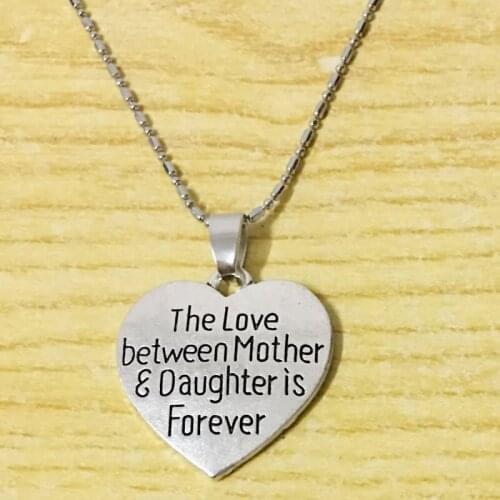 2PCS Heart Shaped The Love Between Mother And Daugher Is Forever Necklace Gift For Mom/Mother Daughter Jewelry
