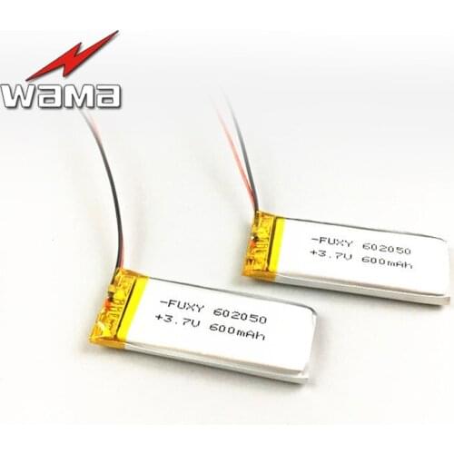 4pcs/lot WAMA 602050 3.7V Li-polymer Rechargeable Battery Over-charge Protected PCB for Lithium Bluetooth Headphones Speakers