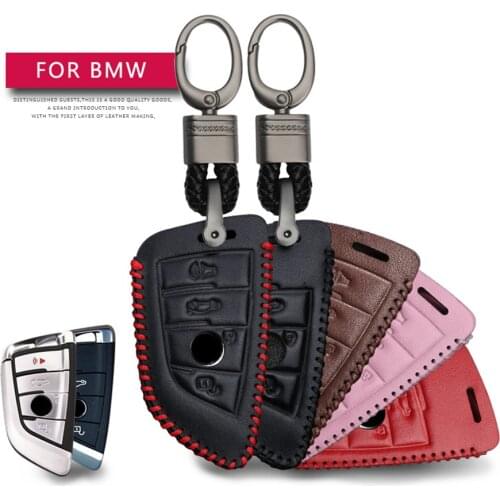 For BMW X5 E53 F15 E70 E90 F30 E46 E60 F20 G30 X1 X3 X6 Car Key Protection Shell Key Case Cover Leather Keyring Key Shell