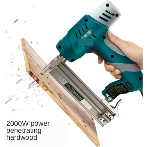 2000W Dual-Purpose Electric Nail Gun 220V Woodworking Tools Electrical Staple Nail for Furniture Nailing Stapler Shooter