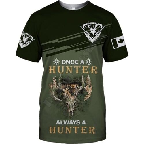 PLstar Cosmos Always A Hunter 3D Printed t shirts women for men Summer Casual Tees Short Sleeve T-shirts Short Sleeve Style-2