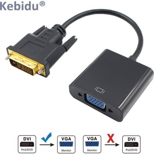 DVI to VGA Adapter Cable 1080P DVI-D to VGA Cable 24+1 25 Pin DVI Male to 15 Pin VGA Female Video Converter for PC Display