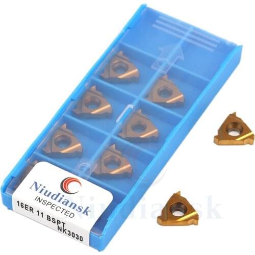 10Pcs 16ER 11BSPT 16ER 14BSPT NK3030 Carbide Insert 16ER 19BSPT NK3030 CNC Lathe Tool Threading Turning Tool 16ER 16IR,For Steel